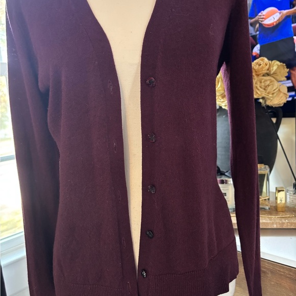 New York & Company Deep Burgundy Cardigan Sweater - Picture 2 of 6